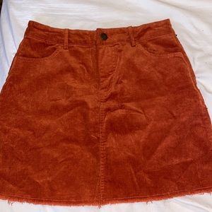 Orange corduroy skirt